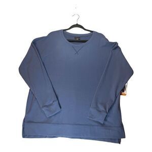32 Degrees Womens Fleece Pullover Crewneck Sweatshirt Blue Size XXL BNWT